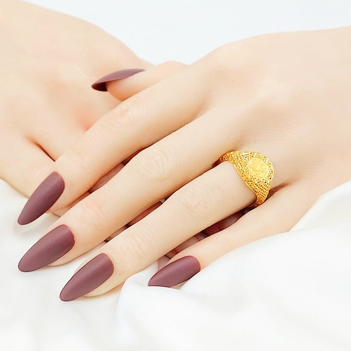 21K Gold Ottoman Coin-Inspired Signet Ring
