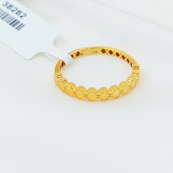 Zircon Studded Deluxe Ring Made of 21K Gold by Saeed Jewelry 