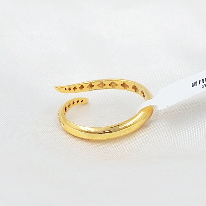 Zircon Studded Deluxe Ring Made of 21K Gold by Saeed Jewelry 