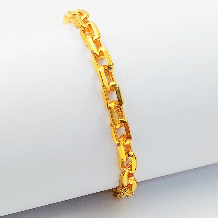 Zircon Studded Paperclip Bracelet Made of 21K Gold by Saeed Jewelry 