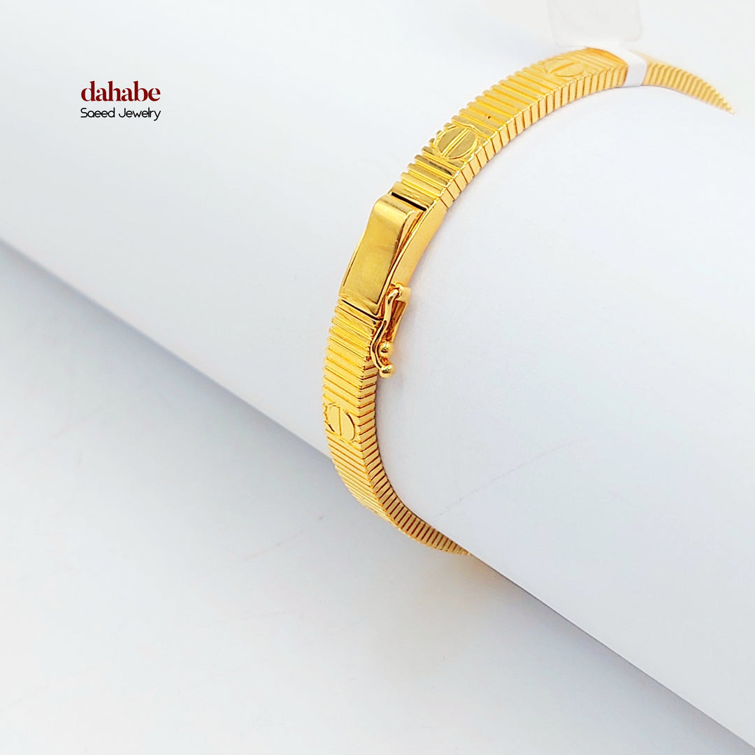 21K Gold Screw Motif Bangle Bracelet