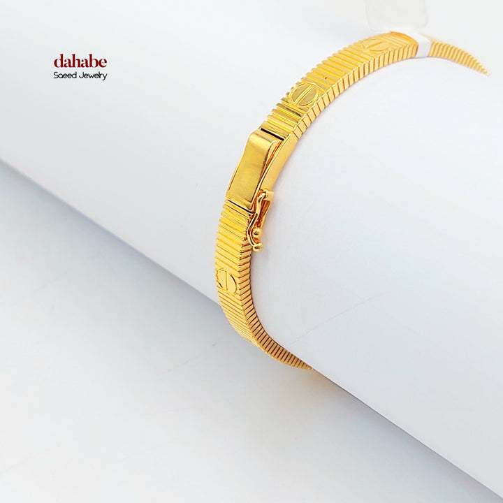 21K Gold Screw Motif Bangle Bracelet
