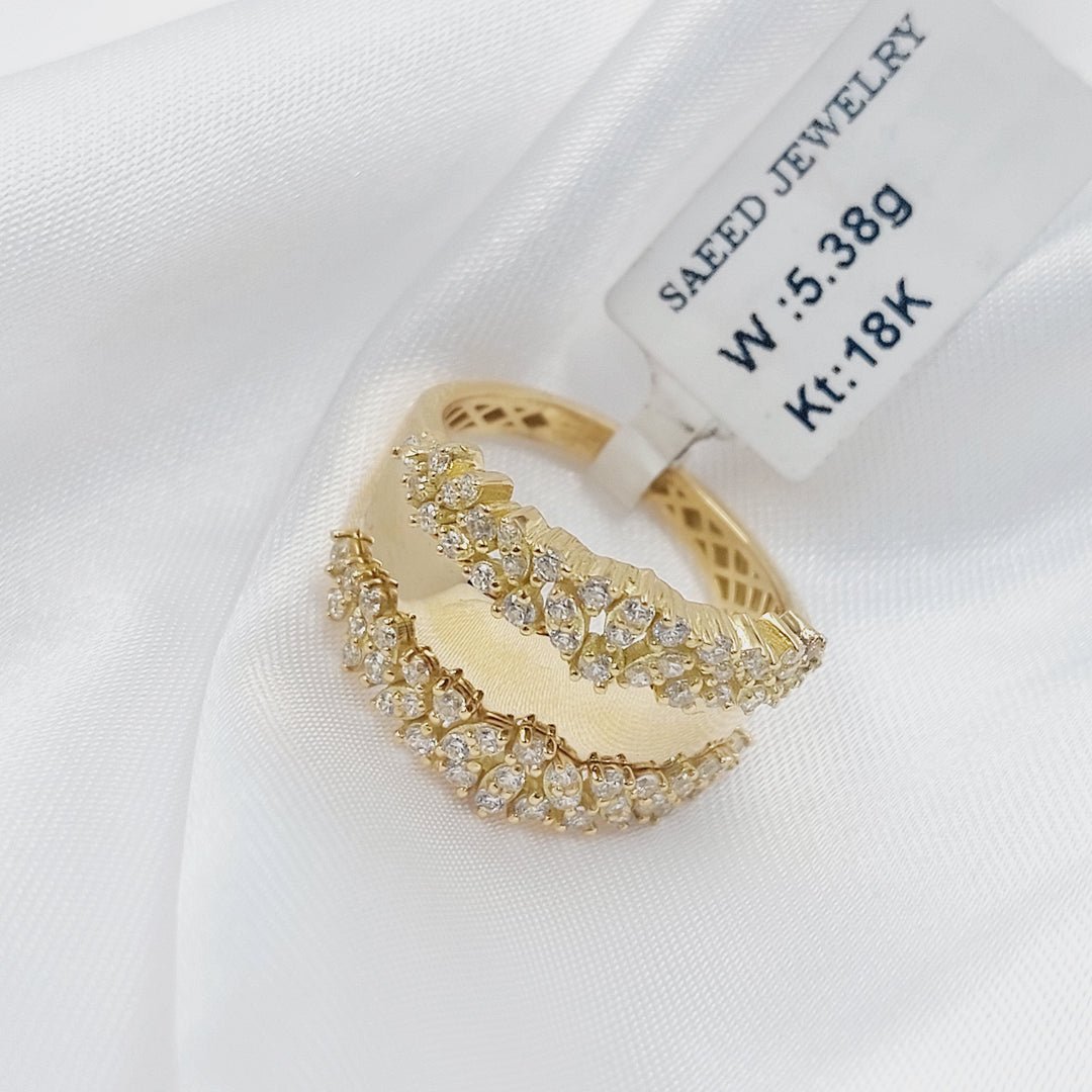 18K خاتم اكسترا مرصع-مجوهرات الشيخ سعيد-Saeed Jewelry 