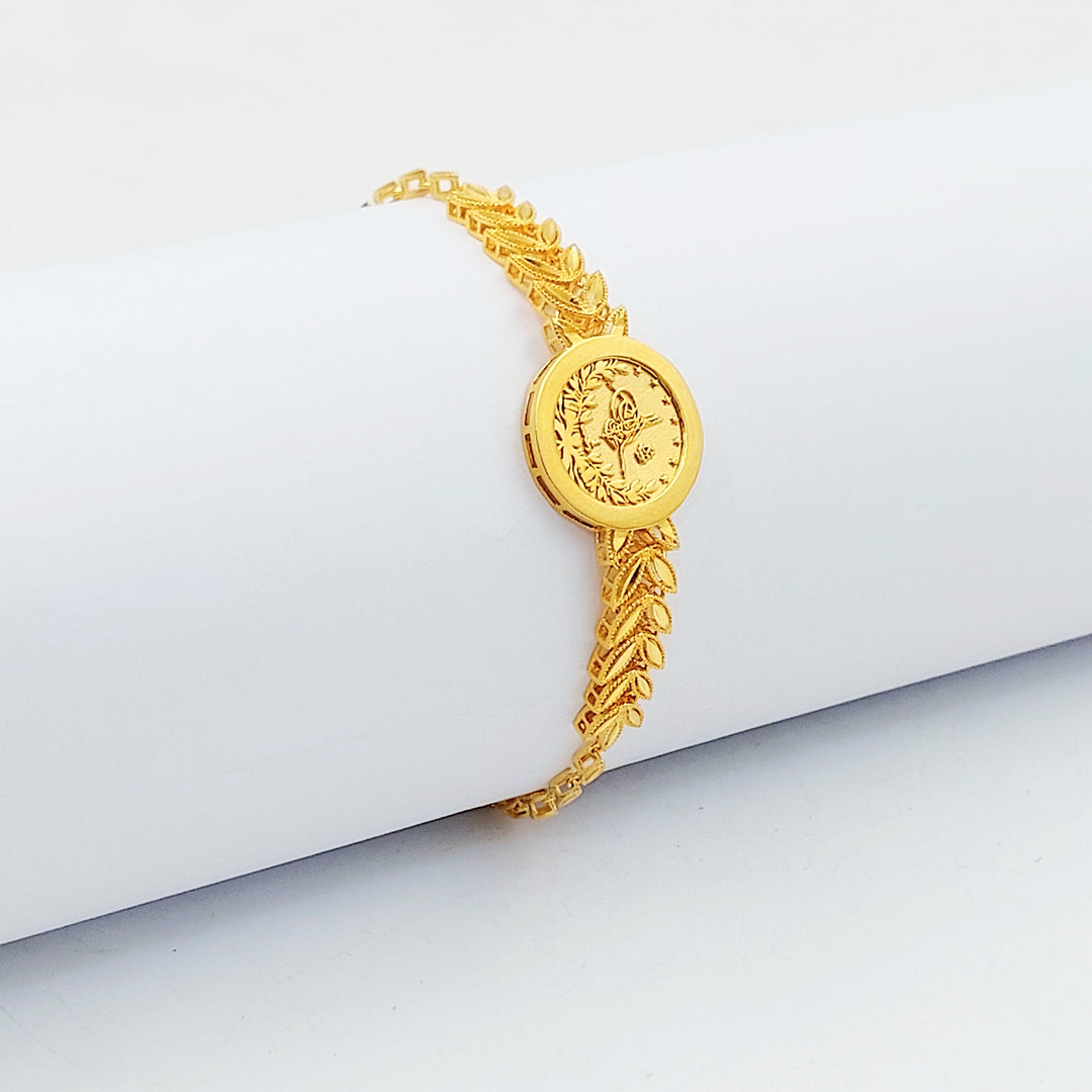 Rashadi Leaf Bracelet Made of 21K Gold by Saeed Jewelry 