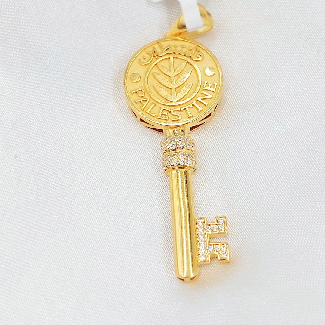 Zircon Studded Palestine Pendant Made of 21K Gold by Saeed Jewelry 