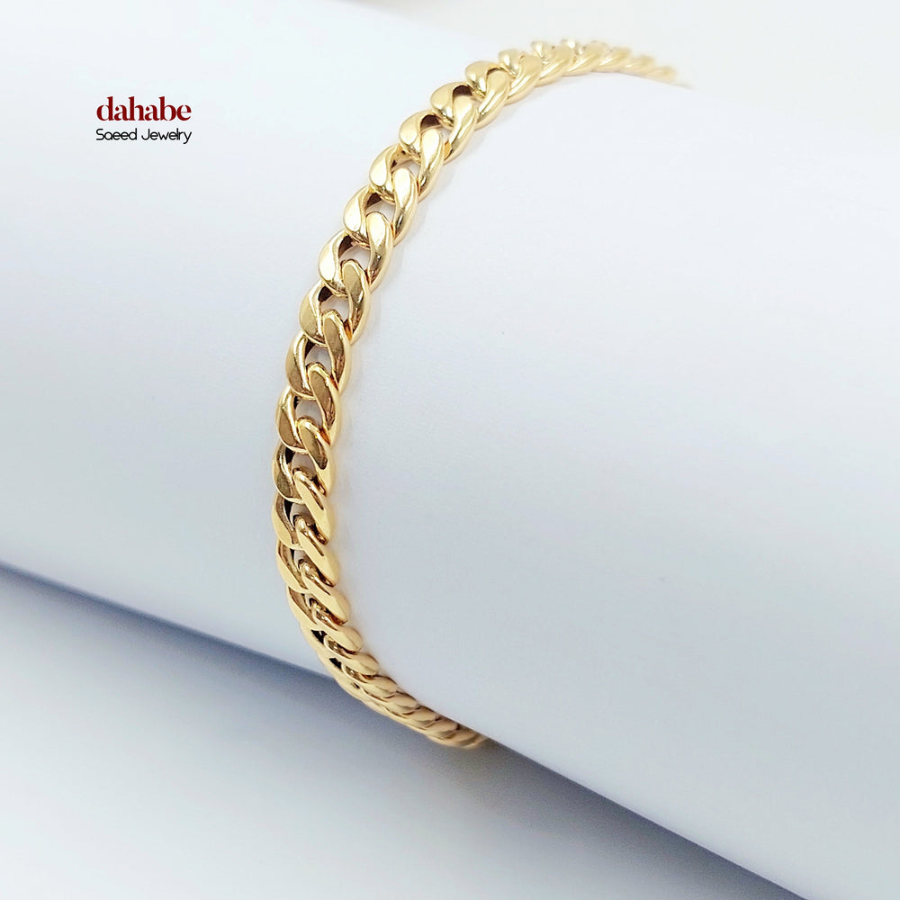 18K اسوارة جنزير مبسط-مجوهرات الشيخ سعيد-Saeed Jewelry 