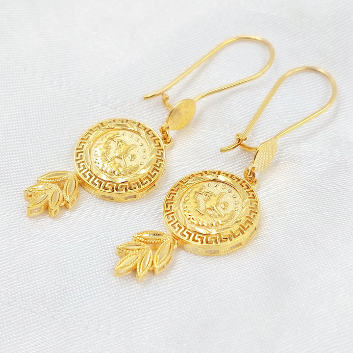 Rashadi Shankle Earrings Made of 21K Gold by Saeed Jewelry 