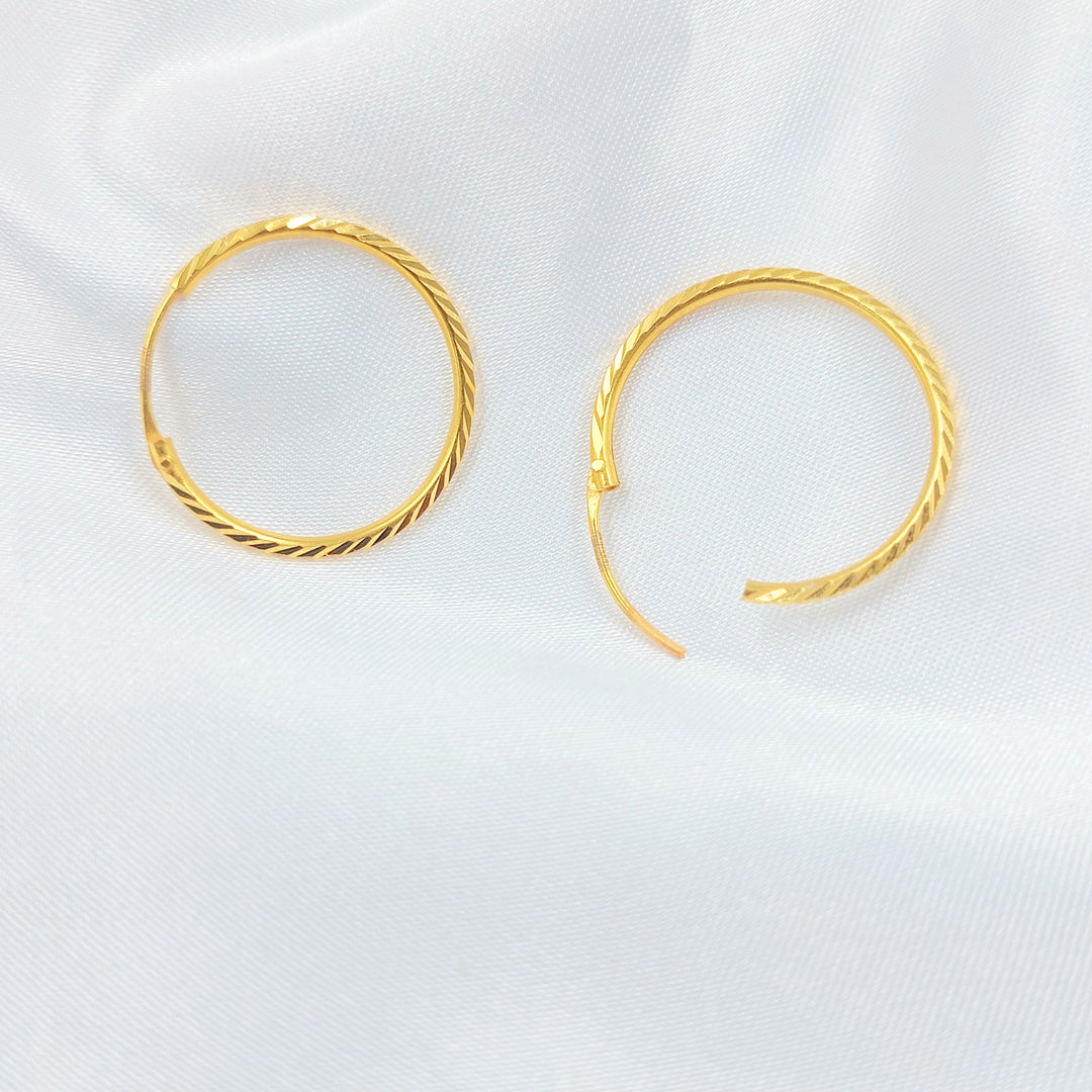 21K حلق ذبلة-مجوهرات الشيخ سعيد-Saeed Jewelry 