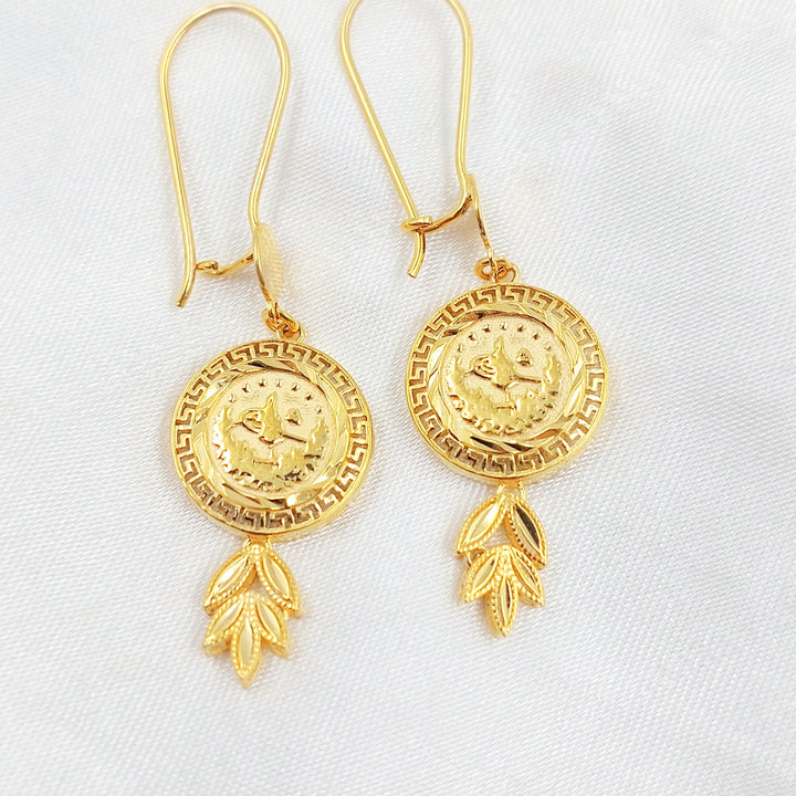 Rashadi Shankle Earrings Made of 21K Gold by Saeed Jewelry 