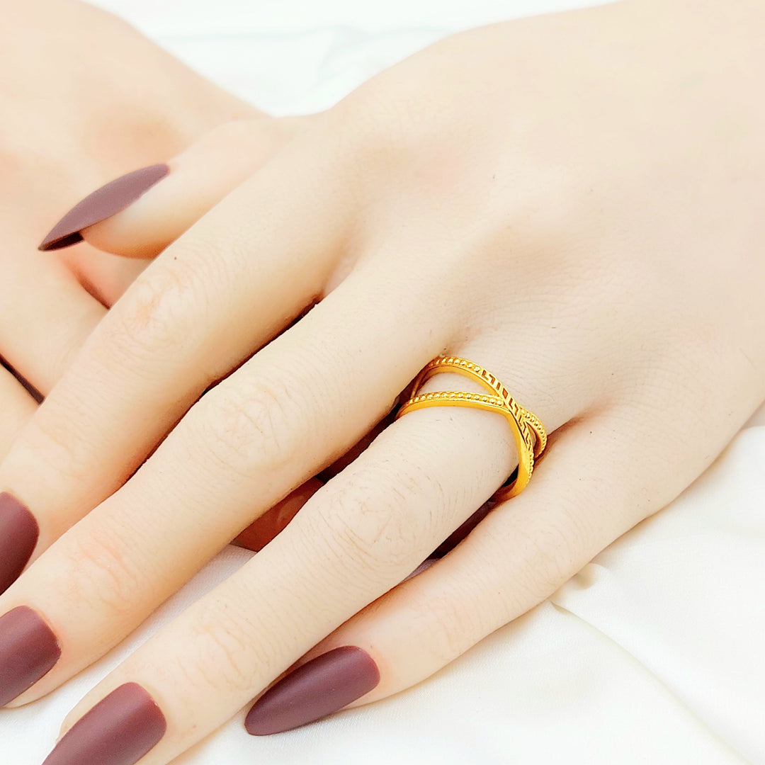 21K Gold Crossover Ring