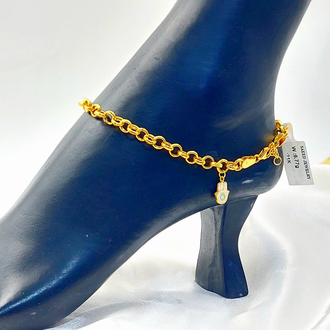 Zircon Studded Heart Anklet