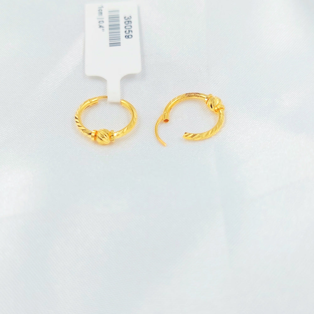 21K حلق ذبلة-مجوهرات الشيخ سعيد-Saeed Jewelry 