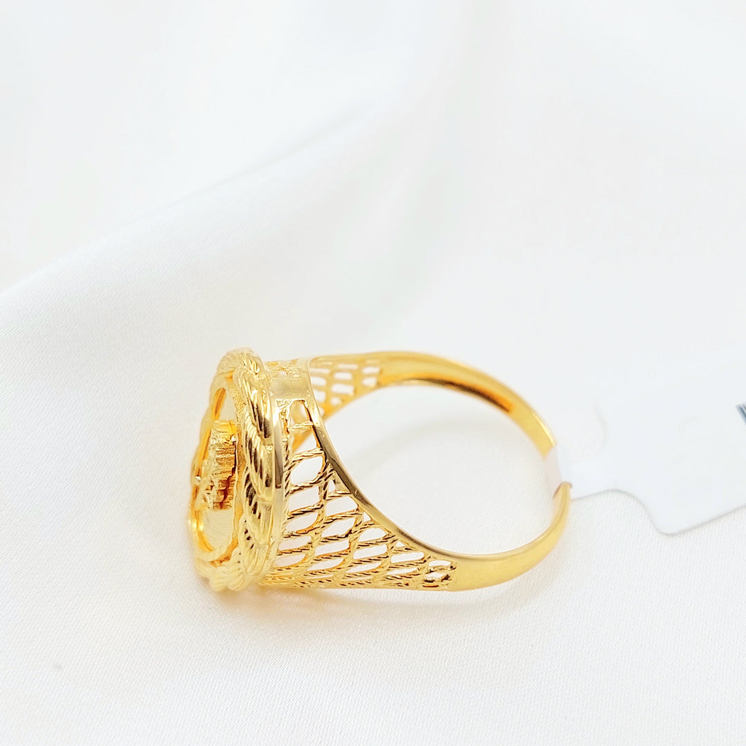 21K Gold Portrait Medallion Ring