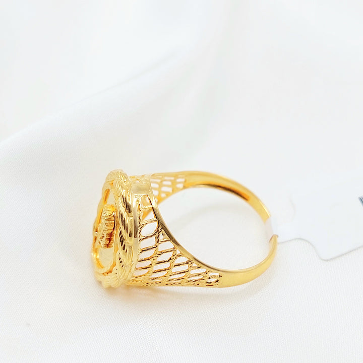 21K Gold Portrait Medallion Ring