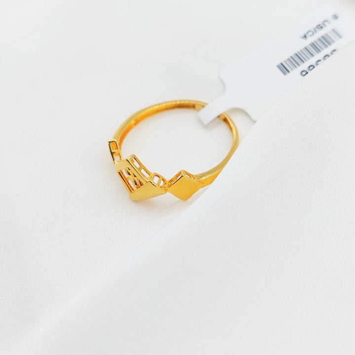 21K Gold Geometric Rhombus Ring