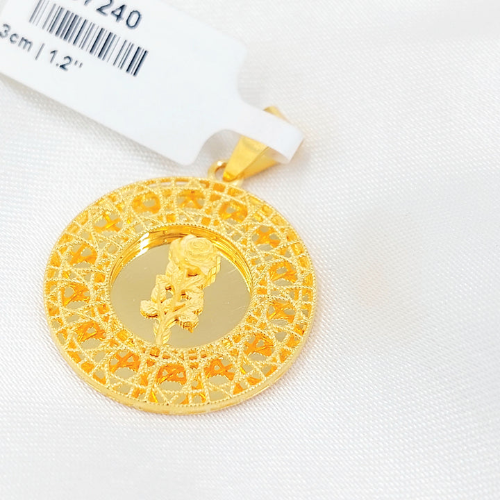 Deluxe Ounce Pendant Made of 21K Gold by Saeed Jewelry 