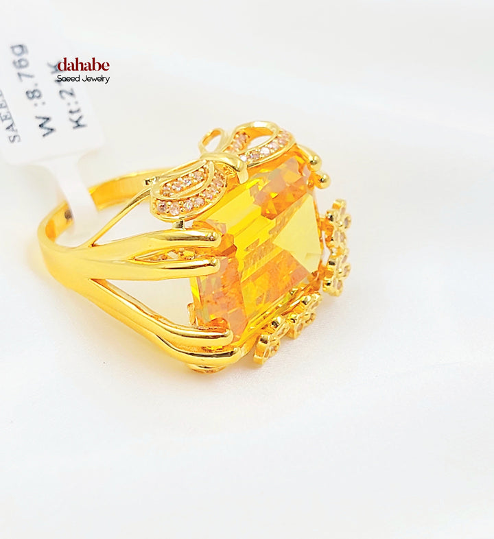 Zircon Studded Deluxe Ring