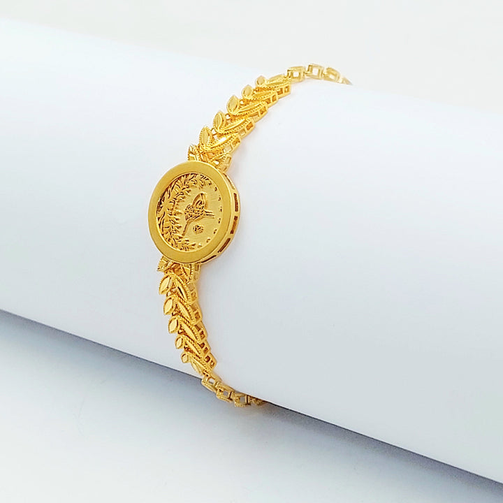 Rashadi Leaf Bracelet Made of 21K Gold by Saeed Jewelry 