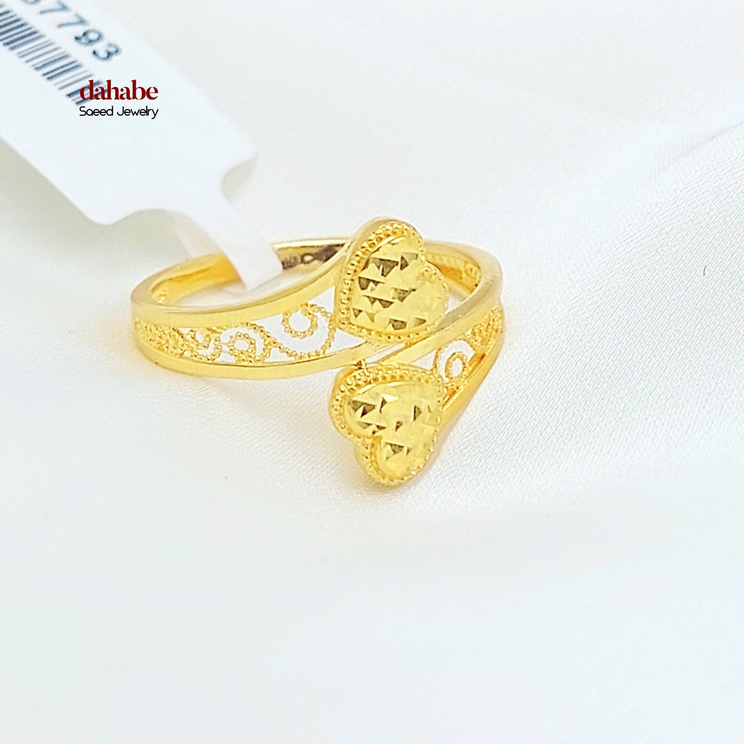 21K خاتم قلب اكسترا-مجوهرات الشيخ سعيد-Saeed Jewelry 