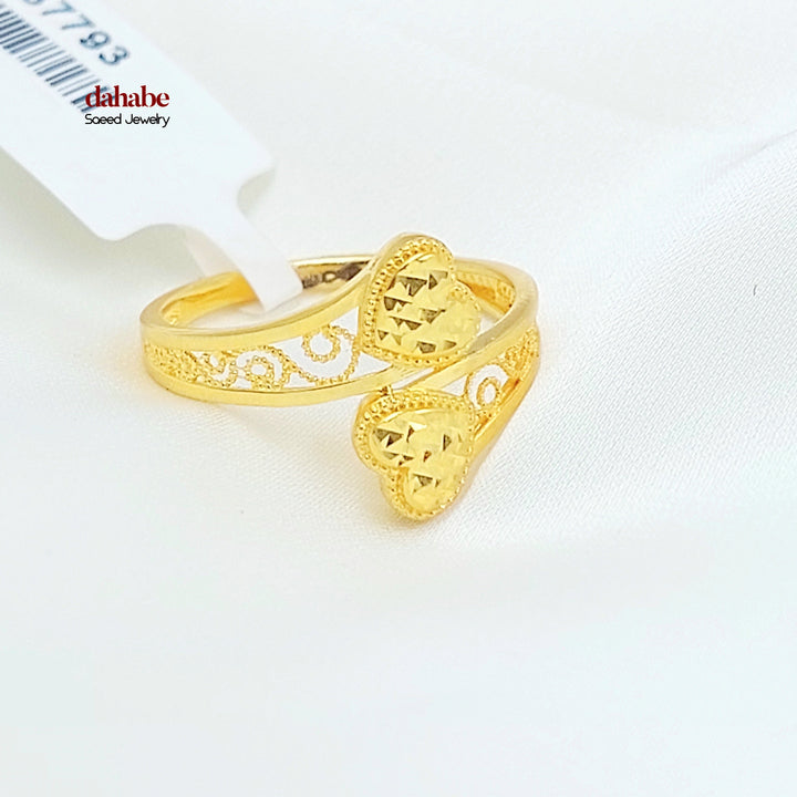 21K خاتم قلب اكسترا-مجوهرات الشيخ سعيد-Saeed Jewelry 