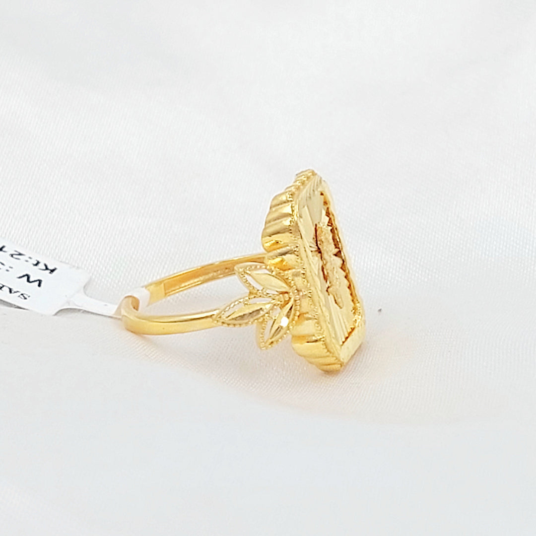 Deluxe Ounce Ring Made of 21K Gold by Saeed Jewelry 