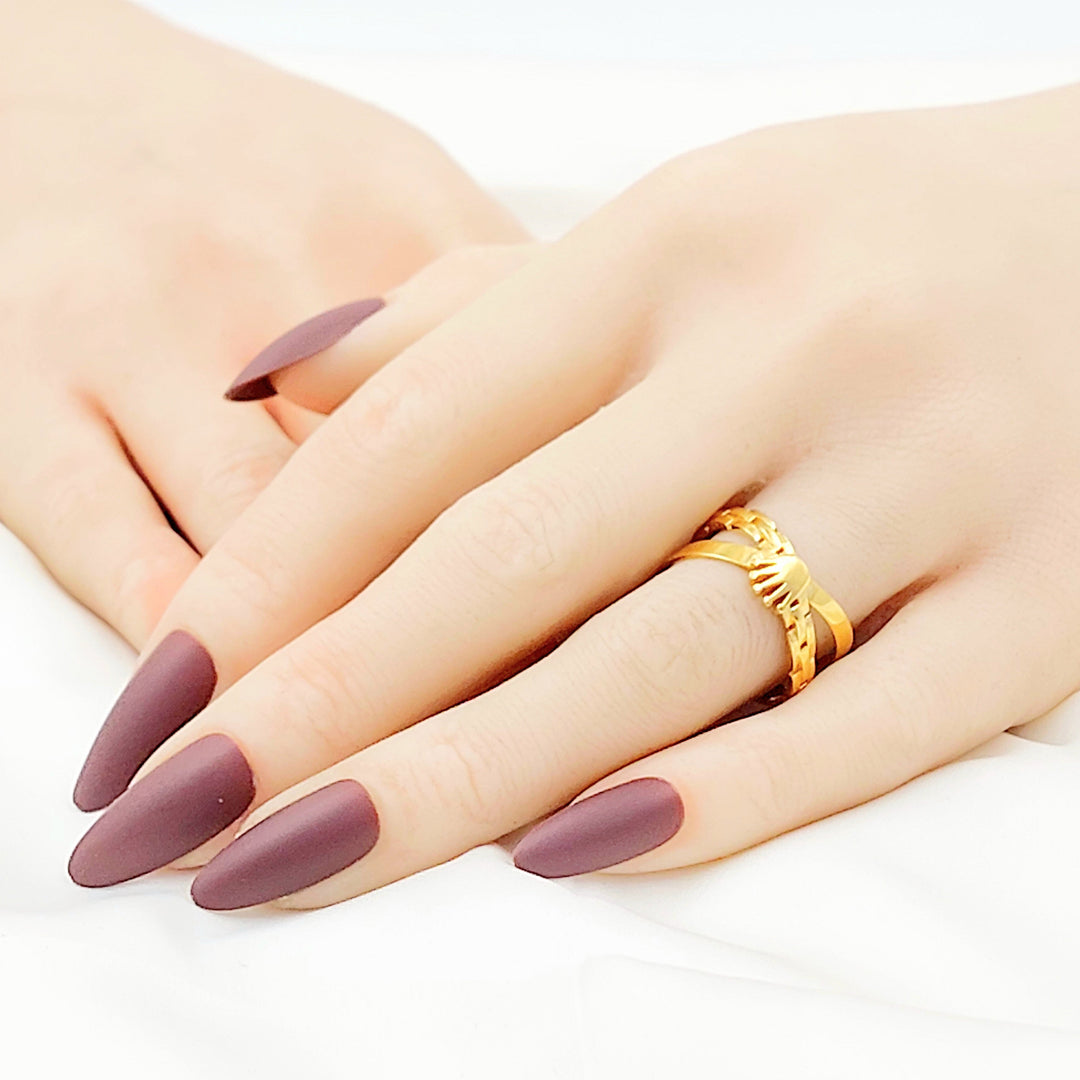 Deluxe X Style Ring Made of 21K Gold by Saeed Jewelry 