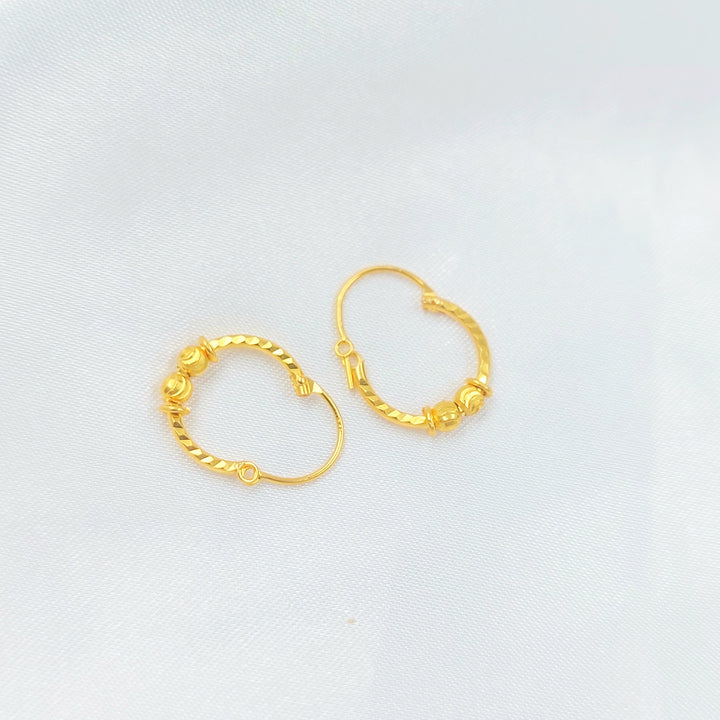 21K حلق ذبلة-مجوهرات الشيخ سعيد-Saeed Jewelry 