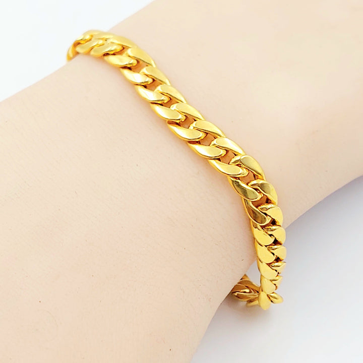 Cuban Links Bracelet Made of 21K Gold by Saeed Jewelry 