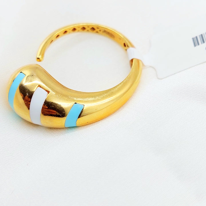 21K Gold Blue and White Accent Ring