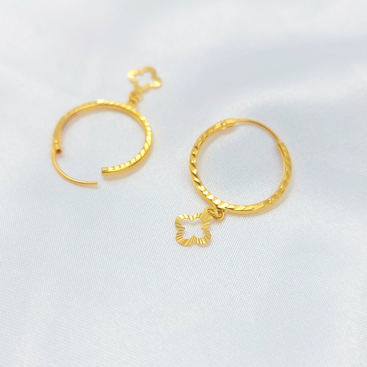 21K حلق ذبلة-مجوهرات الشيخ سعيد-Saeed Jewelry 