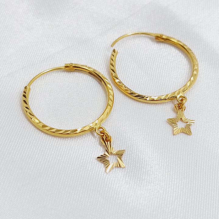 Hoop Earrings Made of 21K Gold by Saeed Jewelry 