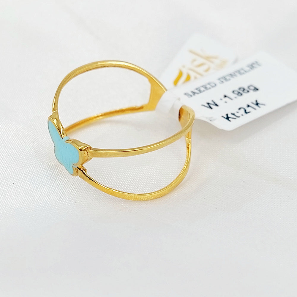 Butterfly X Style Ring Made of 21K Gold by Saeed Jewelry 