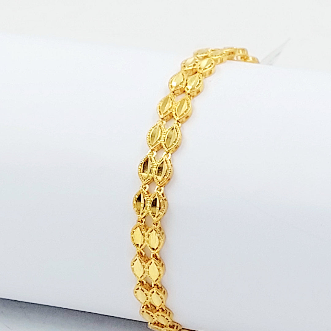 Flat Engraved Bracelet Made of 21K Gold by Saeed Jewelry 
