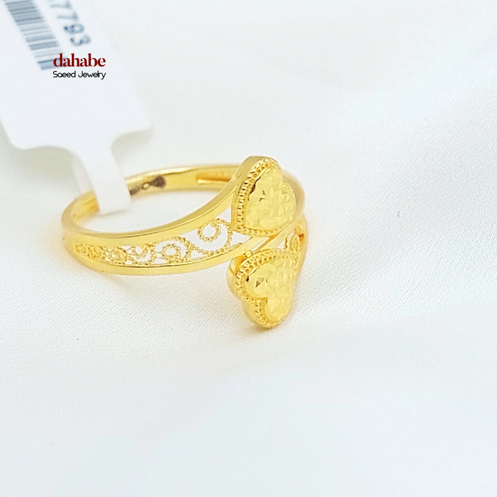 21K خاتم قلب اكسترا-مجوهرات الشيخ سعيد-Saeed Jewelry 