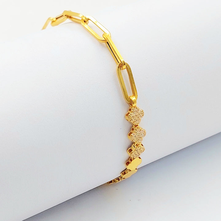 Joy Paperclip Bracelet Made of 21K Gold by Saeed Jewelry 