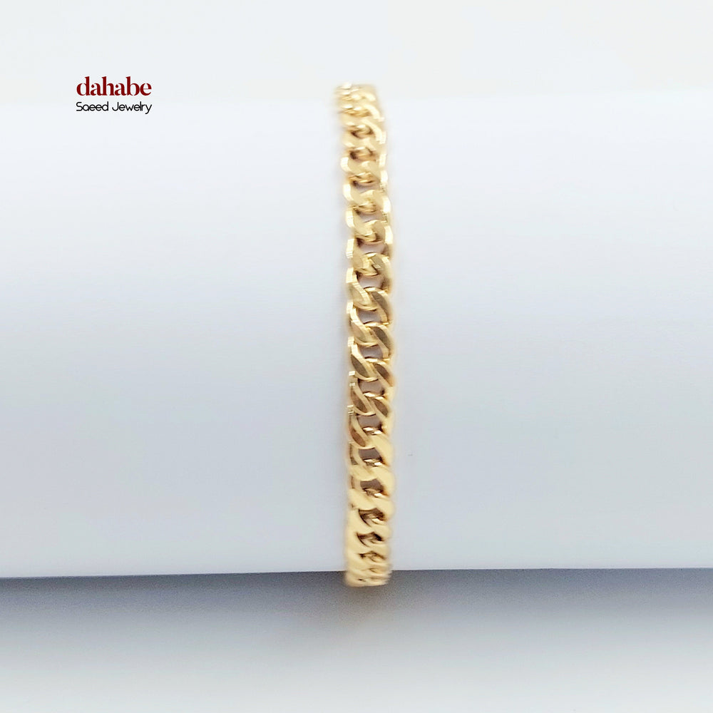 18K اسوارة جنزير مبسط-مجوهرات الشيخ سعيد-Saeed Jewelry 
