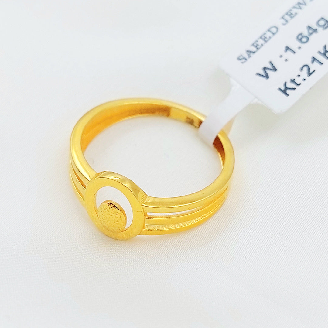 Zircon Studded Deluxe Ring Made of 21K Gold by Saeed Jewelry 