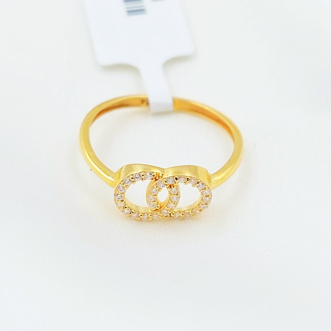 Zircon Studded Deluxe Ring Made of 21K Gold by Saeed Jewelry 