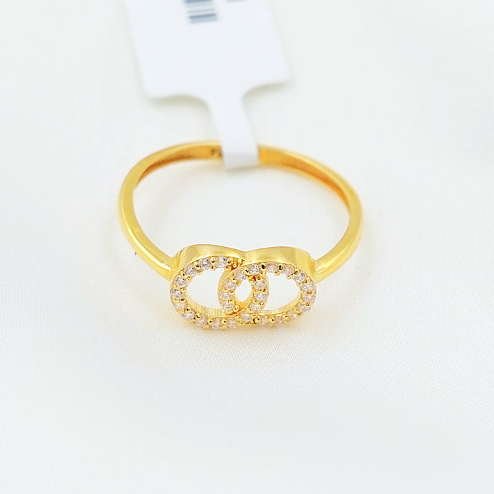 Zircon Studded Deluxe Ring Made of 21K Gold by Saeed Jewelry 