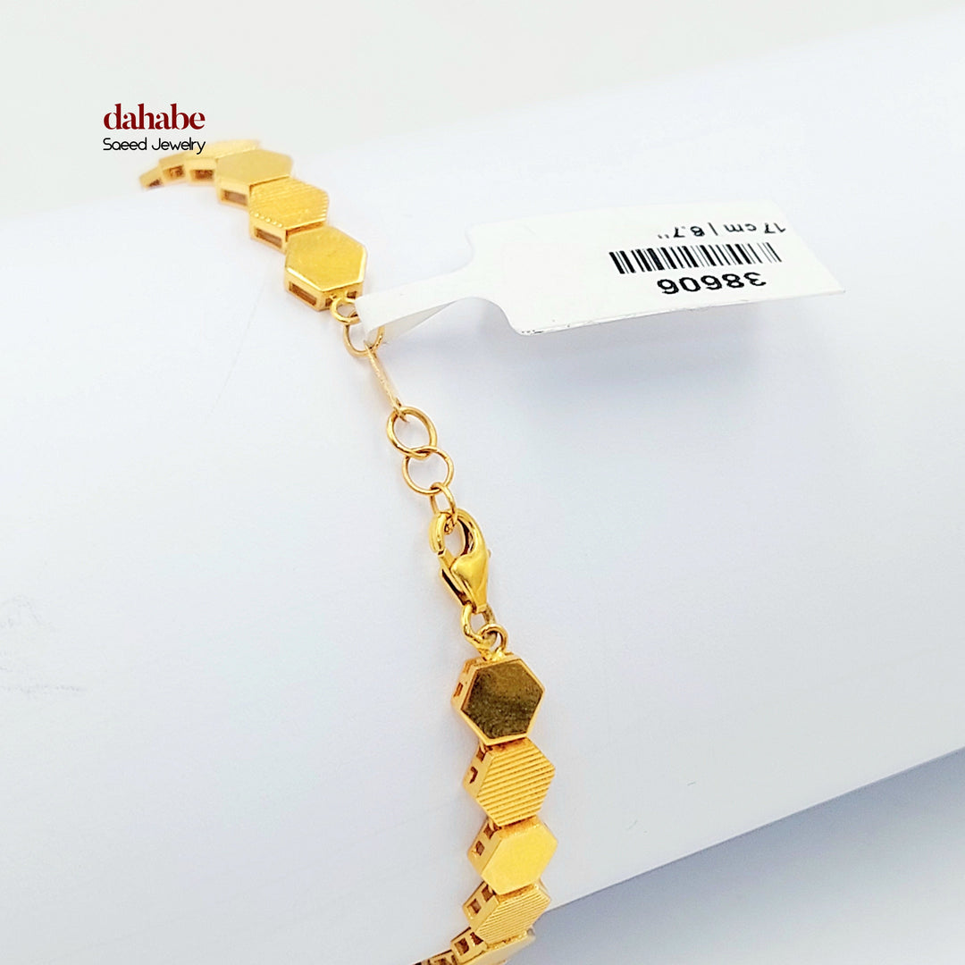 سوار وصلات سداسية ذهب عيار 21