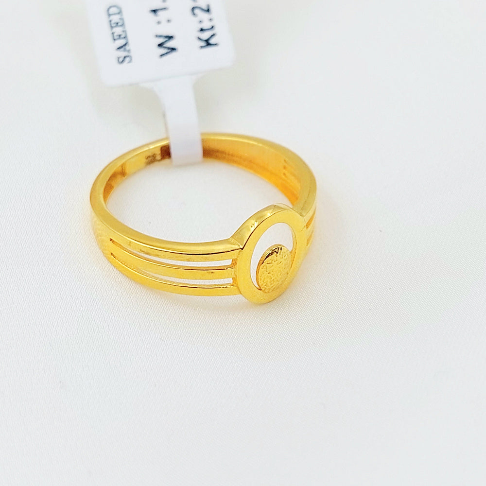 Zircon Studded Deluxe Ring Made of 21K Gold by Saeed Jewelry 