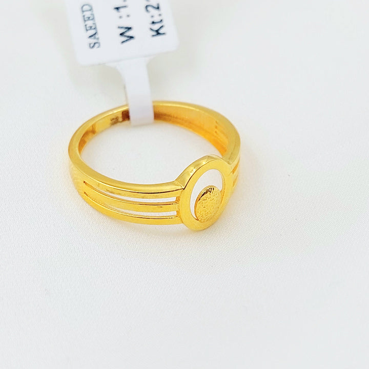 Zircon Studded Deluxe Ring Made of 21K Gold by Saeed Jewelry 