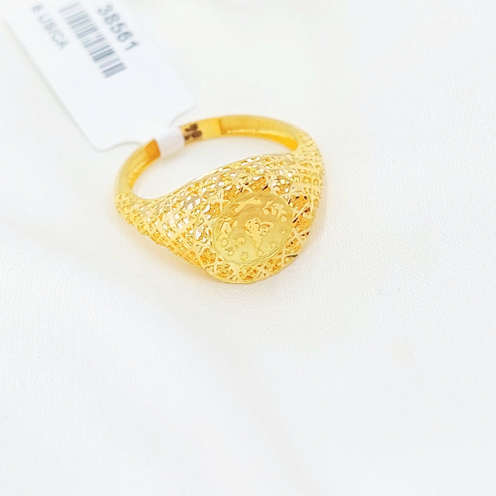 21K Gold Ottoman Coin-Inspired Signet Ring