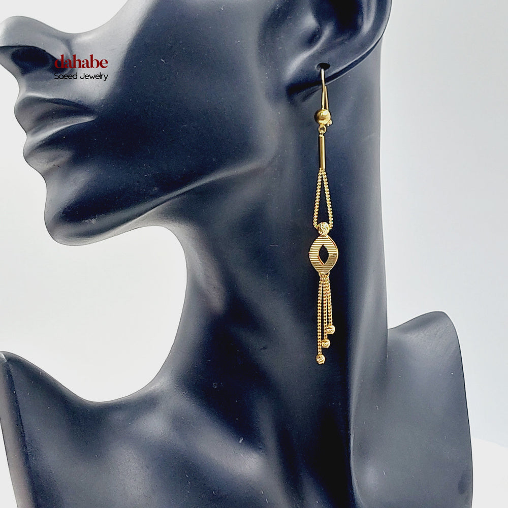 21K حلق شنكل ناعم-مجوهرات الشيخ سعيد-Saeed Jewelry 