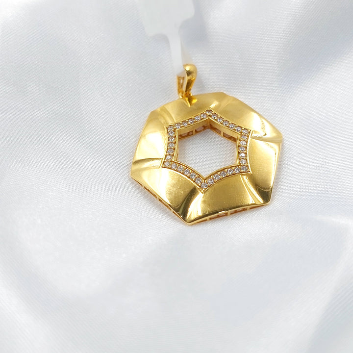 21K تعليقة سداسي مرصع-مجوهرات الشيخ سعيد-Saeed Jewelry 