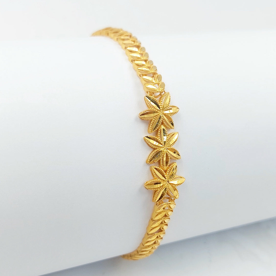 21K اسوارة ورق الشجر-مجوهرات الشيخ سعيد-Saeed Jewelry 