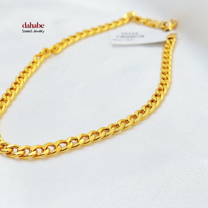 21K Gold Cuban Link Anklet