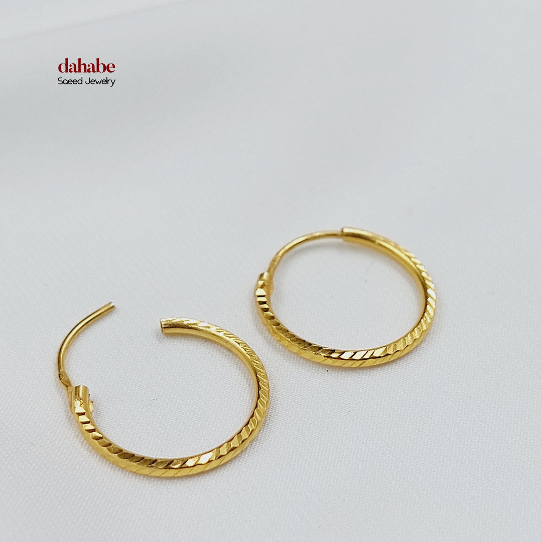 21K حلق ذبلة-مجوهرات الشيخ سعيد-Saeed Jewelry 
