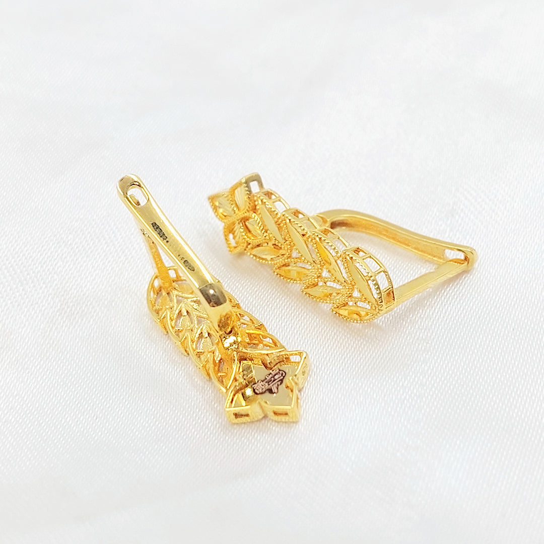 Deluxe Leaf Earrings Made of 21K Gold by Saeed Jewelry 