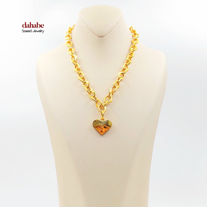 21K عقد جنزير قلب-مجوهرات الشيخ سعيد-Saeed Jewelry 